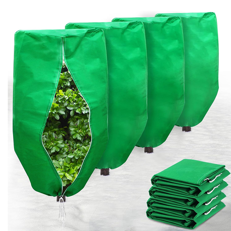 Outdoor Planting Bag - 지퍼형 드로스트링 식물 보호 커버, 식물