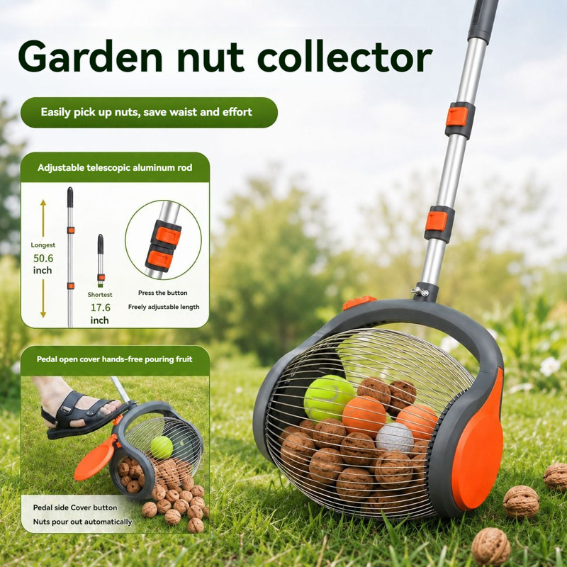 Gardening Hand Tools Yard - 50.6인치 경량 견과류 수집기 롤링 피커